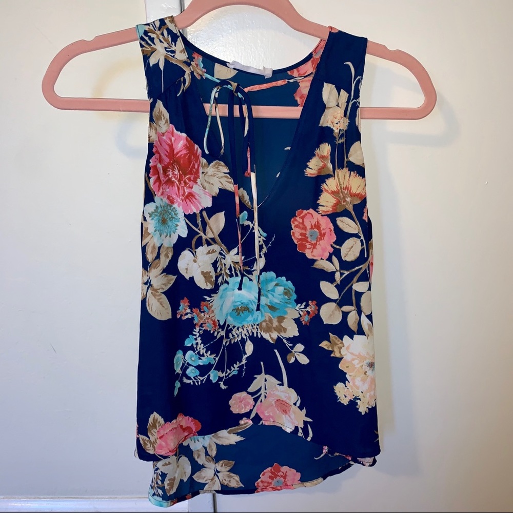 Lush Blue Floral Tank